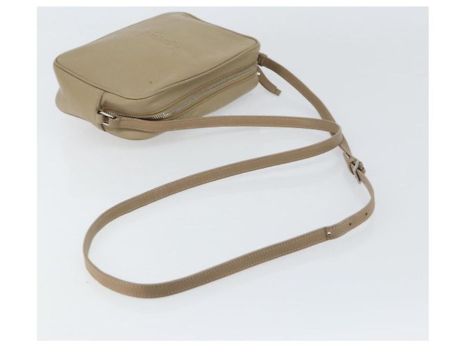 Saint Laurent Bolso de Hombro de Cuero Beige Plata Auth ka1059 - vista 7