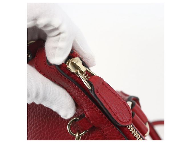 Borsa a mano in pelle Gucci 2way rossa e oro 449659 Auth ep12480 Rosso D'oro - vista 17