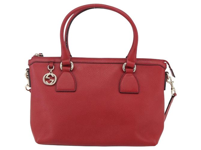 Borsa a mano in pelle Gucci 2way rossa e oro 449659 Auth ep12480 Rosso D'oro - vista 2