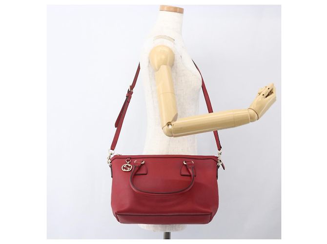 Borsa a mano in pelle Gucci 2way rossa e oro 449659 Auth ep12480 Rosso D'oro - vista 25