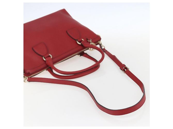 Borsa a mano in pelle Gucci 2way rossa e oro 449659 Auth ep12480 Rosso D'oro - vista 9