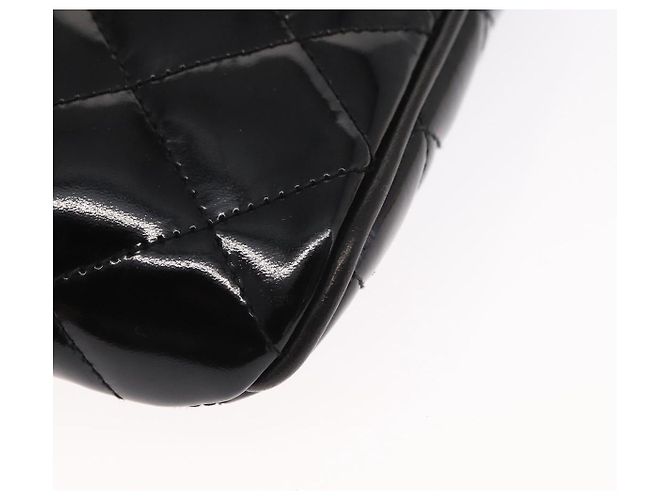 CHANEL Gürteltasche Matelassé Lackleder Schwarz Gold CC Auth 158866SAV - Ansicht 10