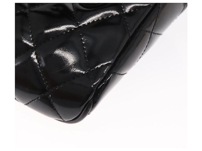 CHANEL Gürteltasche Matelassé Lackleder Schwarz Gold CC Auth 158866SAV - Ansicht 13