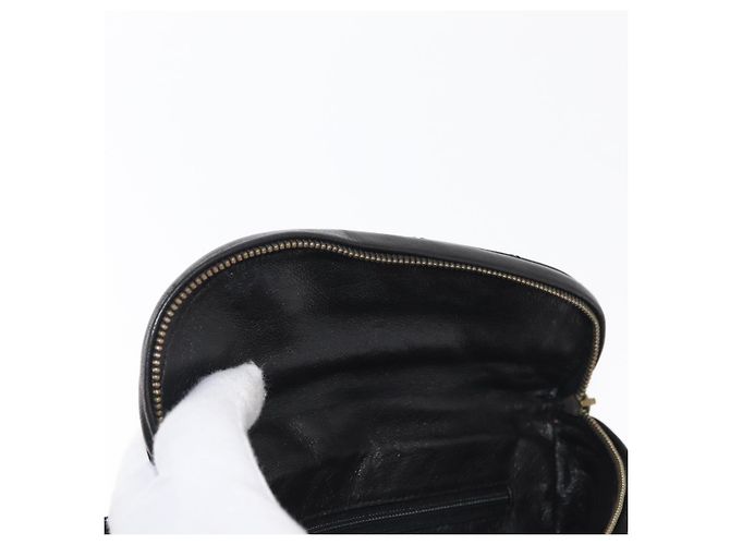 CHANEL Gürteltasche Matelassé Lackleder Schwarz Gold CC Auth 158866SAV - Ansicht 16