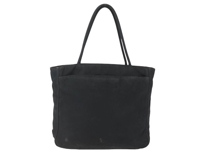 PRADA Borsa a mano in nylon nero argento Auth ar13894 - vista 13