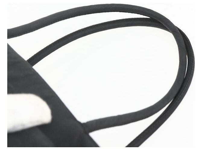 PRADA Borsa a mano in nylon nero argento Auth ar13894 - vista 14