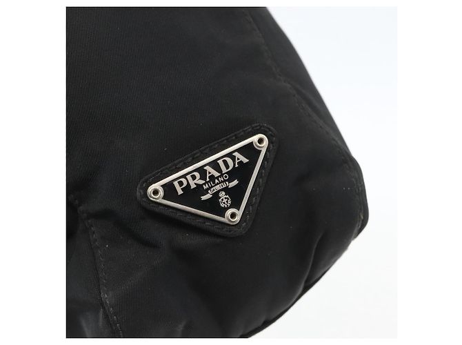 PRADA Borsa a mano in nylon nero argento Auth ar13894 - vista 18