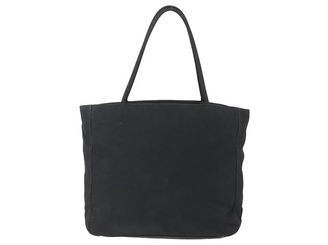 PRADA Borsa a mano in nylon nero argento Auth ar13894 - vista 2