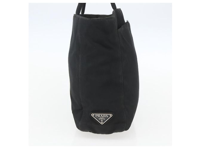 PRADA Borsa a mano in nylon nero argento Auth ar13894 - vista 3