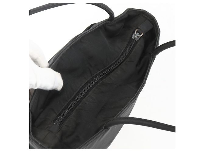 PRADA Borsa a mano in nylon nero argento Auth ar13894 - vista 6