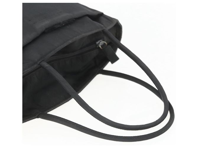 PRADA Borsa a mano in nylon nero argento Auth ar13894 - vista 7