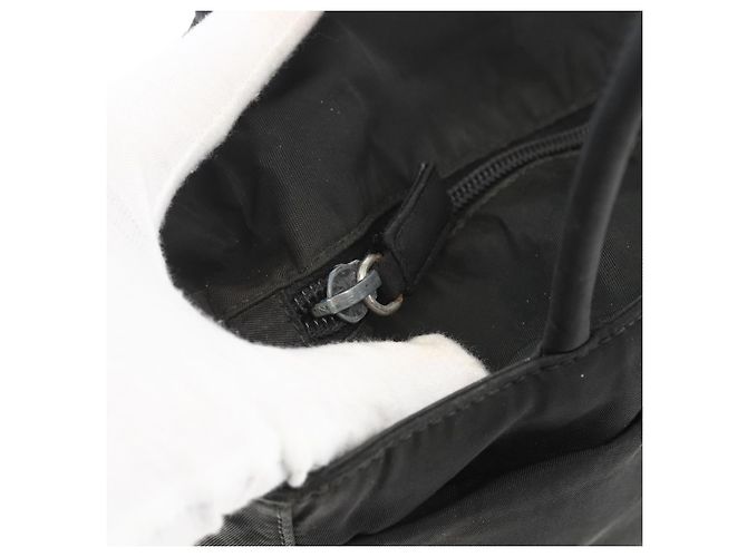 PRADA Borsa a mano in nylon nero argento Auth ar13894 - vista 9