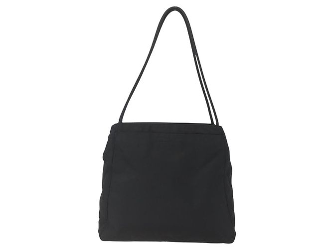 Bolso Tote Prada de Nailon Negro Plata Auth 158382 - vista 13