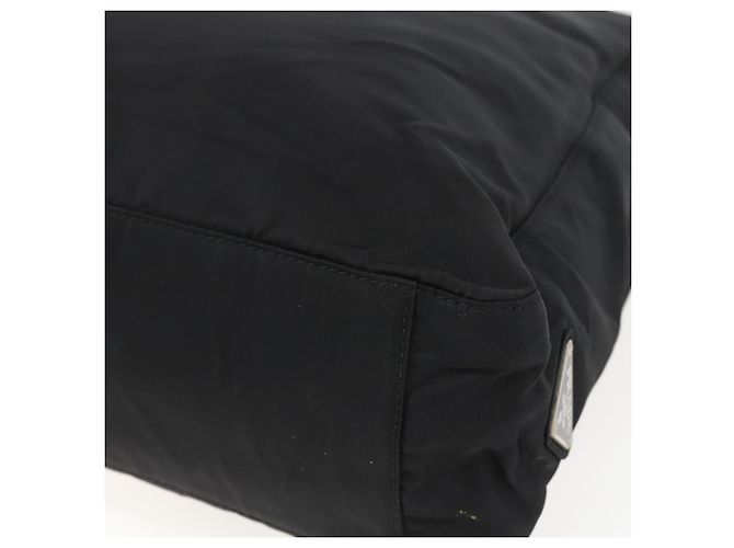 Bolso Tote Prada de Nailon Negro Plata Auth 158382 - vista 15