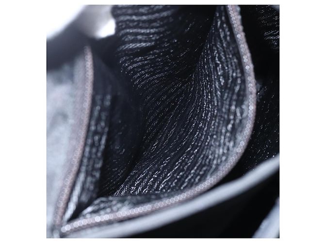 Bolso Tote Prada de Nailon Negro Plata Auth 158382 - vista 22
