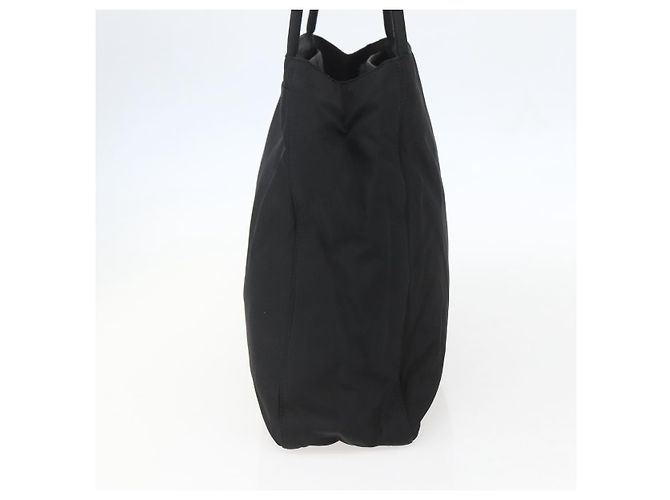 Bolso Tote Prada de Nailon Negro Plata Auth 158382 - vista 4