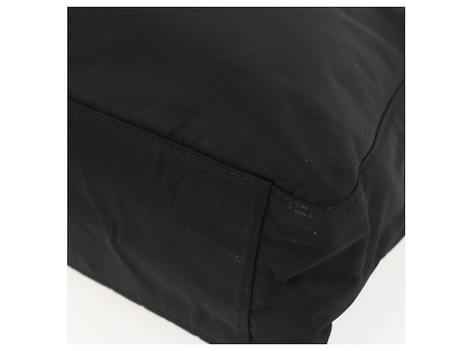 Bolso Tote Prada de Nailon Negro Plata Auth 158382 - vista 9
