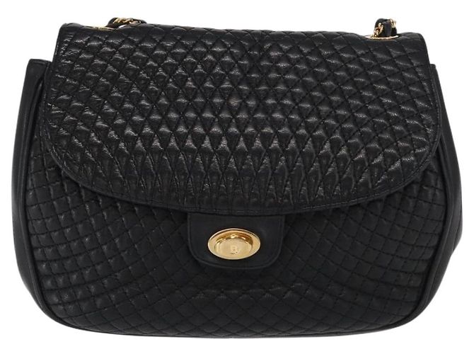 BALLY Borsa a Spalla con Catena Pelle Nera Oro Auth 160803 Nero D'oro - vista 13