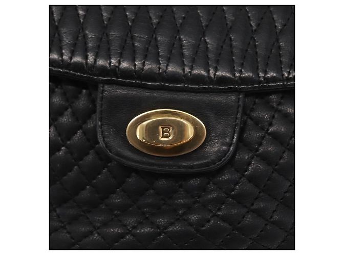 BALLY Borsa a Spalla con Catena Pelle Nera Oro Auth 160803 Nero D'oro - vista 18