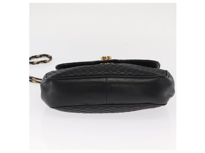 BALLY Borsa a Spalla con Catena Pelle Nera Oro Auth 160803 Nero D'oro - vista 5