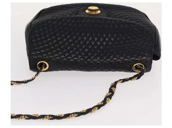 BALLY Borsa a Spalla con Catena Pelle Nera Oro Auth 160803 Nero D'oro - vista 6