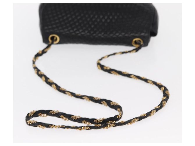 BALLY Borsa a Spalla con Catena Pelle Nera Oro Auth 160803 Nero D'oro - vista 7