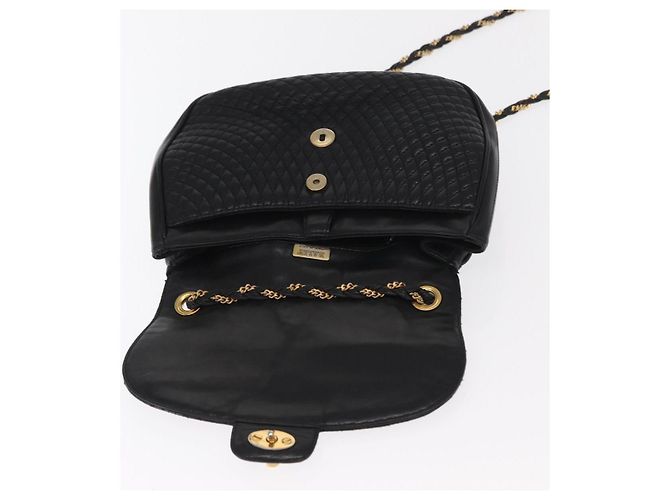 BALLY Borsa a Spalla con Catena Pelle Nera Oro Auth 160803 Nero D'oro - vista 9