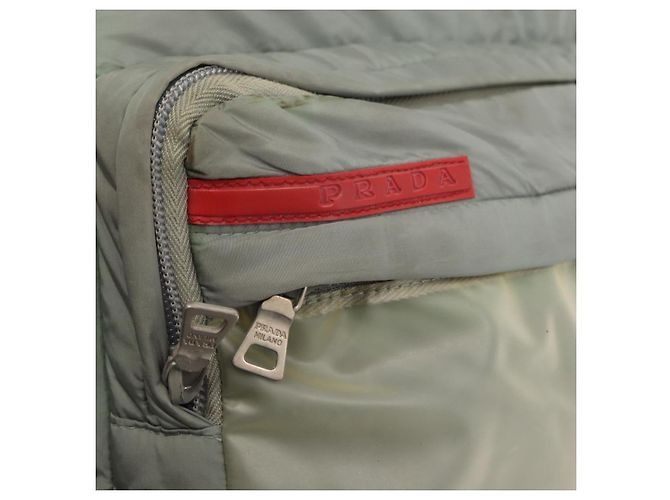 PRADA Borsa a Spalla Sportiva in Nylon Verde Argento Auth ka1103 - vista 10