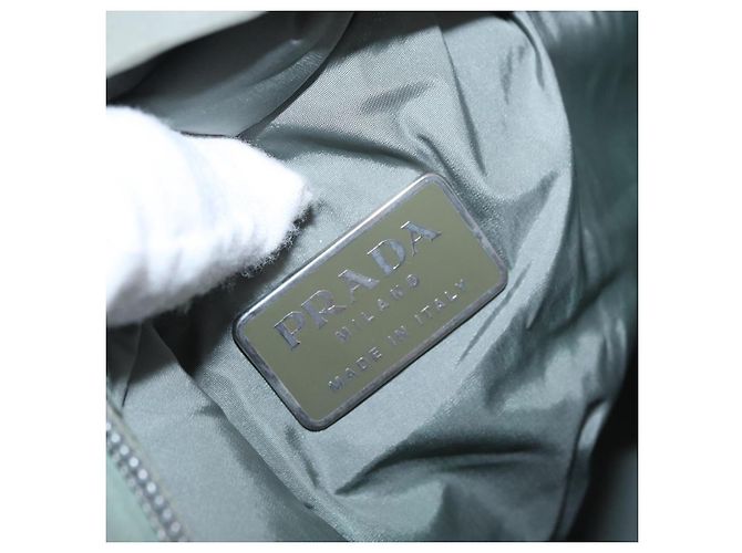 PRADA Borsa a Spalla Sportiva in Nylon Verde Argento Auth ka1103 - vista 18