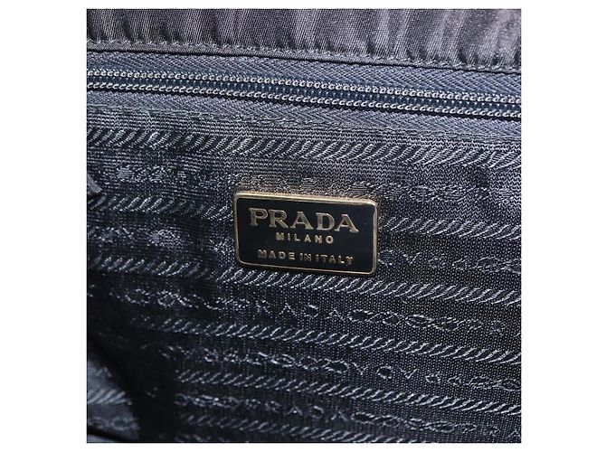 PRADA Borsa a mano in nylon nero dorato Auth 158131 D'oro - vista 18