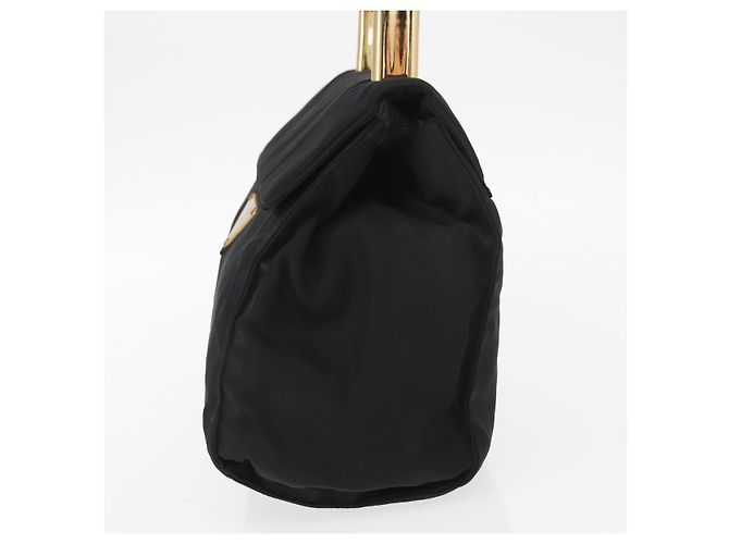 PRADA Borsa a mano in nylon nero dorato Auth 158131 D'oro - vista 3