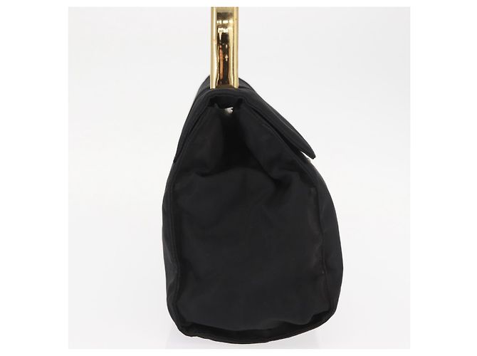 PRADA Borsa a mano in nylon nero dorato Auth 158131 D'oro - vista 4