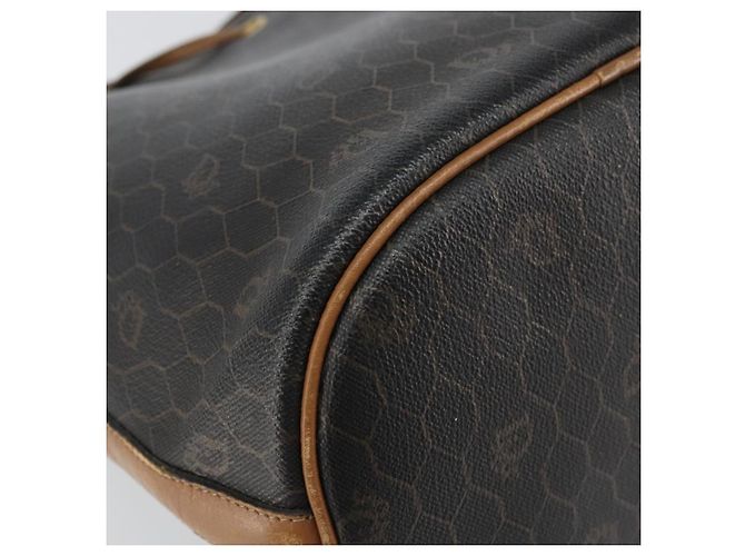 Borsa a spalla in tela a nido d'ape PVC nera e oro Christian Dior Auth gh1414 Nero D'oro - vista 13