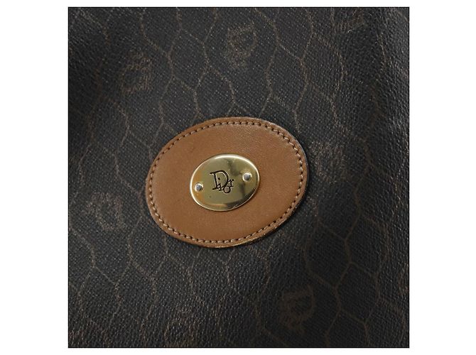 Borsa a spalla in tela a nido d'ape PVC nera e oro Christian Dior Auth gh1414 Nero D'oro - vista 15