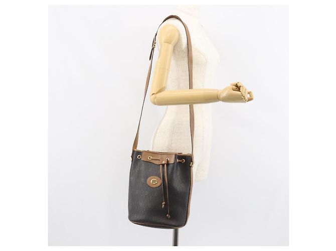 Borsa a spalla in tela a nido d'ape PVC nera e oro Christian Dior Auth gh1414 Nero D'oro - vista 22