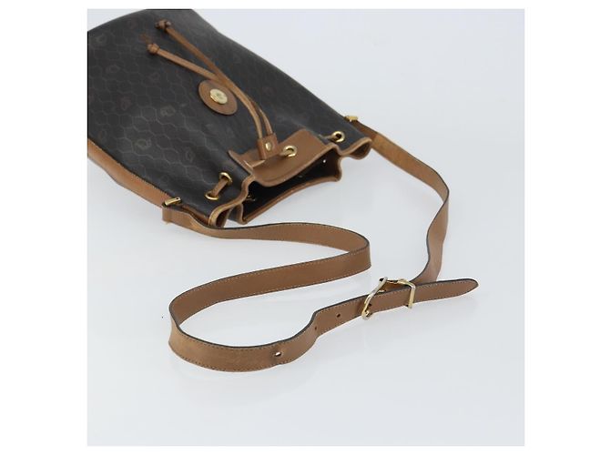Borsa a spalla in tela a nido d'ape PVC nera e oro Christian Dior Auth gh1414 Nero D'oro - vista 7