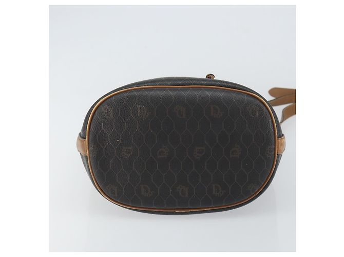 Borsa a spalla in tela a nido d'ape PVC nera e oro Christian Dior Auth gh1414 Nero D'oro - vista 9