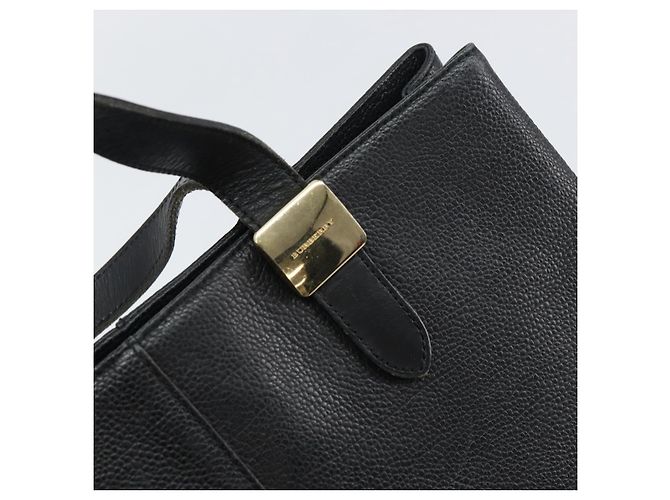 Borsa a mano in pelle nera e oro BURBERRY Auth bs31757 Nero D'oro - vista 10