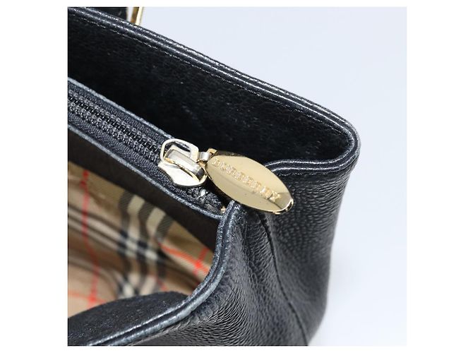 Borsa a mano in pelle nera e oro BURBERRY Auth bs31757 Nero D'oro - vista 12