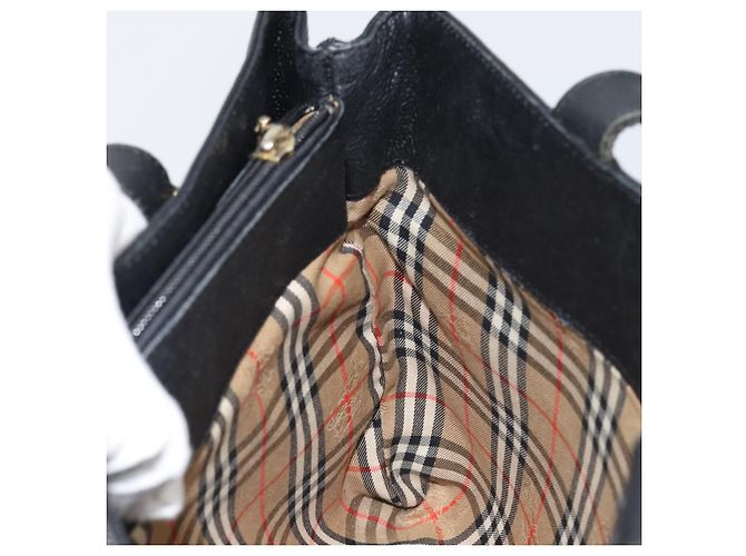 Borsa a mano in pelle nera e oro BURBERRY Auth bs31757 Nero D'oro - vista 18