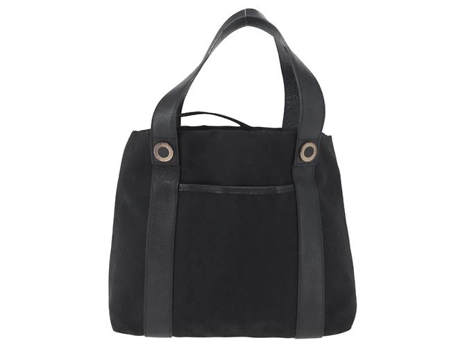 Bulgari Borsa Tote BVLGARI Logo Mania in tela nera e argento autentica 156876 - vista 13