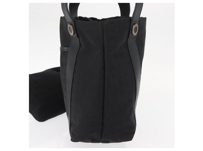 Bulgari Borsa Tote BVLGARI Logo Mania in tela nera e argento autentica 156876 - vista 3