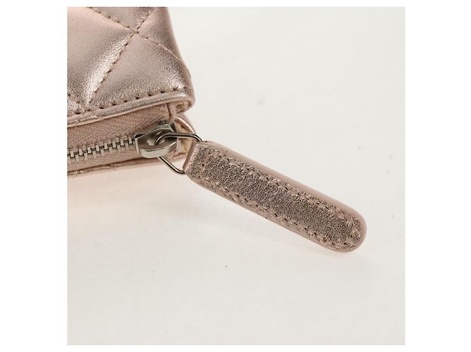 CHANEL Pochette Matelassé in Pelle di Agnello Rosa Oro CC Auth 157936M D'oro - vista 13