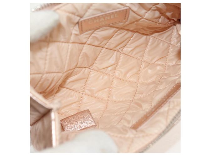 CHANEL Pochette Matelassé in Pelle di Agnello Rosa Oro CC Auth 157936M D'oro - vista 15