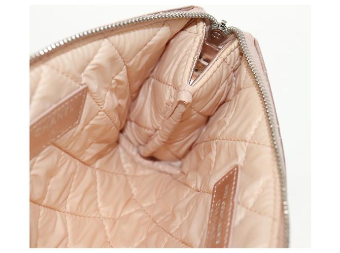 CHANEL Pochette Matelassé in Pelle di Agnello Rosa Oro CC Auth 157936M D'oro - vista 16