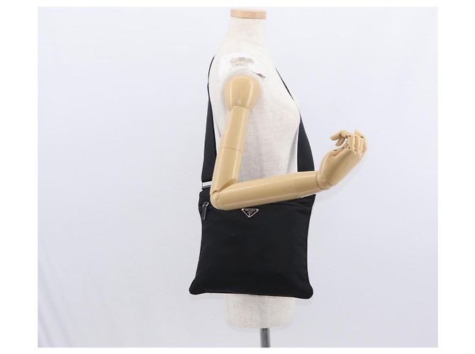 Borsa a Spalla PRADA Nylon Nero Argento Autentica am9977 - vista 23