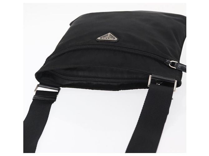 Borsa a Spalla PRADA Nylon Nero Argento Autentica am9977 - vista 6