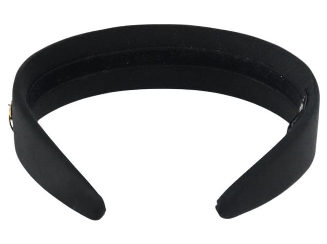 CHANEL COCO Marca Katyusha Cappello Satin Nero CC Auth ka1105V - vista 3