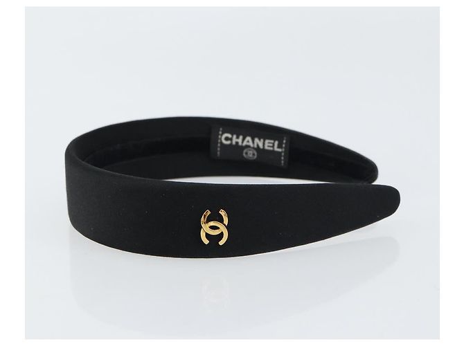CHANEL COCO Marca Katyusha Cappello Satin Nero CC Auth ka1105V - vista 4