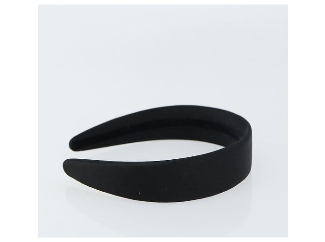 CHANEL COCO Marca Katyusha Cappello Satin Nero CC Auth ka1105V - vista 5